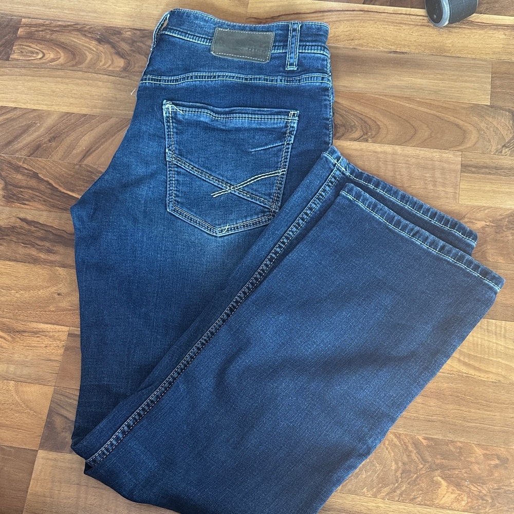 BKE Men's Relaxed Fit Dark Blue Jeans